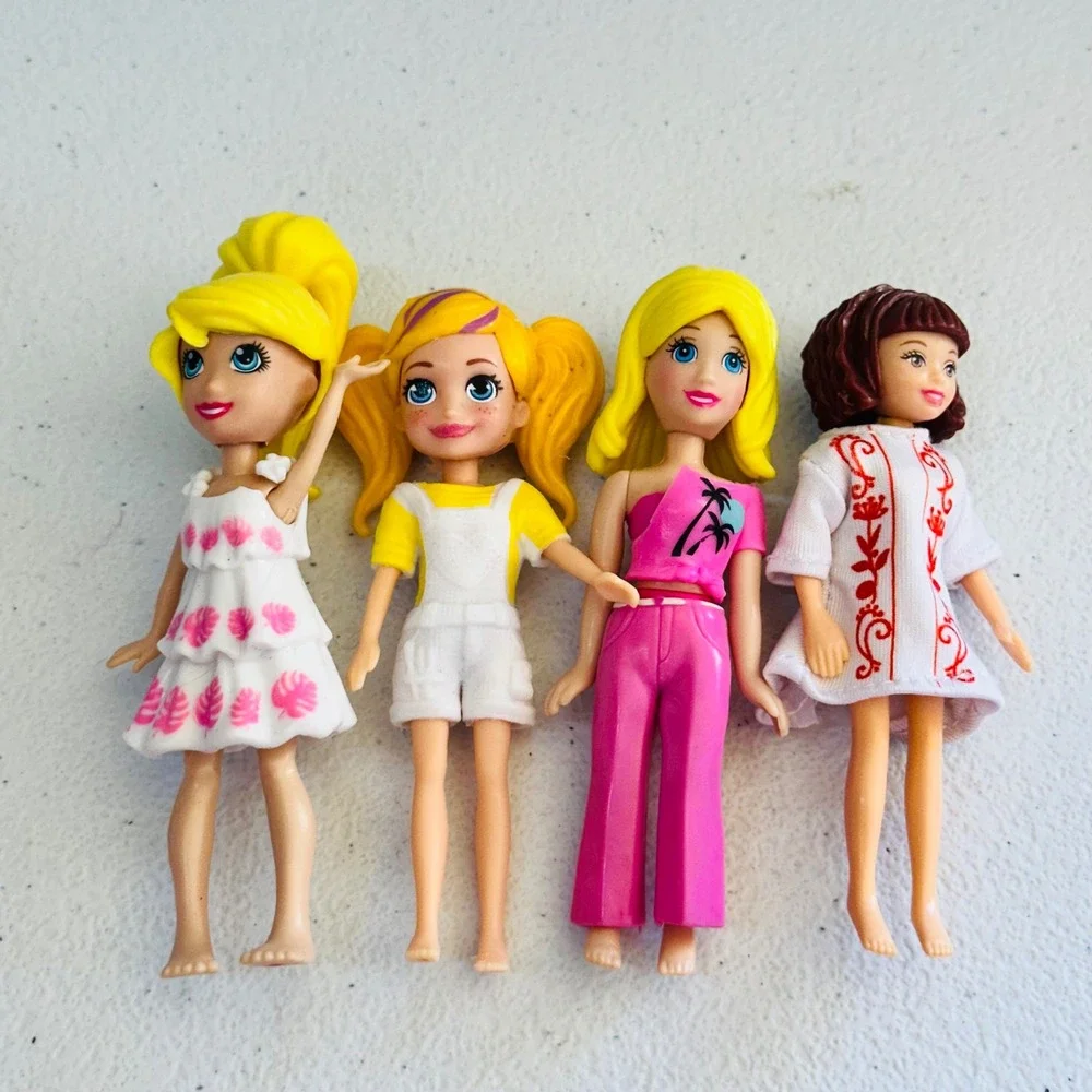 Mattel Polly Pocket Dolls and Pink Convertible Car Set‎ Girls OS Pink Excellent